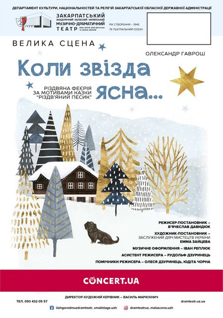 Закарпатський облмуздрамтеатр запрошує юних глядачів на різдвяну казку “Коли звізда ясна…”