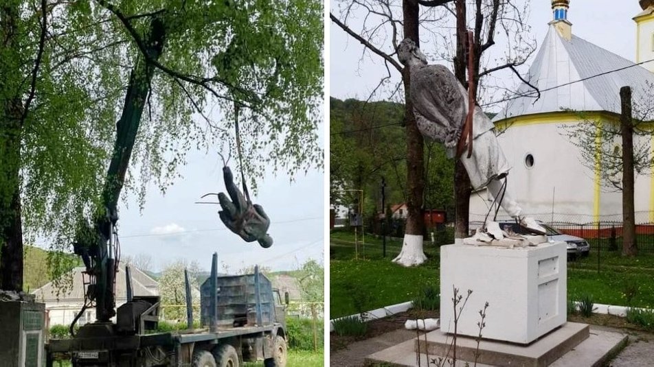 На Хустщині прибрали з громадського простору ще три радянських монументи